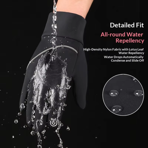 Gants de cyclisme pour hommes Sample Support, compatibles écran tactile, doublure polaire <span class=keywords><strong>hiver</strong></span>, résistants à l'eau, antidérapants pour la conduite et le cyclisme - Product Image 3