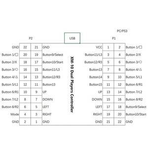 XINMOTEK XM-10 คอนโทรลเลอร์เกมอาร์เคดสำหรับ 2 ผู้เล่น จอยสติ๊กคอนโทรลเลอร์สำหรับพีซี/ราสเบอร์รี่พาย/แอนดรอยด์ - Product Image 5
