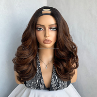 Perruque synthétique mi-longue de 18 pouces pour femme, avec clip en U, extension de cheveux ondulés et volumineux, prête à porter