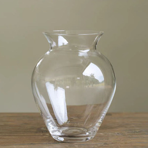 Jarrón de Vidrio Transparente de Diseño Simple y Delgado, Moderno, de Boca Ancha y Forma Redonda, para Decoración del Hogar y Bodas - Product Image 1