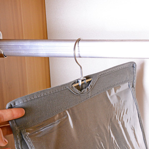 Sac de rangement suspendu en tissu non tissé, sac de rangement créatif pour la maison, sac transparent multicouche, sac anti-poussière - Product Image 2