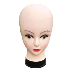 Cabeza de Maniquí de PVC para mujer calva para modelo de maquillaje de cosmetología con exhibición de peluca con soporte y gorra para peinados - Product Image 5