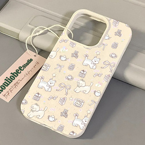 <span class=keywords><strong>Coque</strong></span> de blé pour chiot à fleurs mignon à grand trou résistant aux chutes pour <span class=keywords><strong>Apple</strong></span> pour iPhone 15 ProMax étui de téléphone portable en matériau TPU pour Plus - Product Image 1