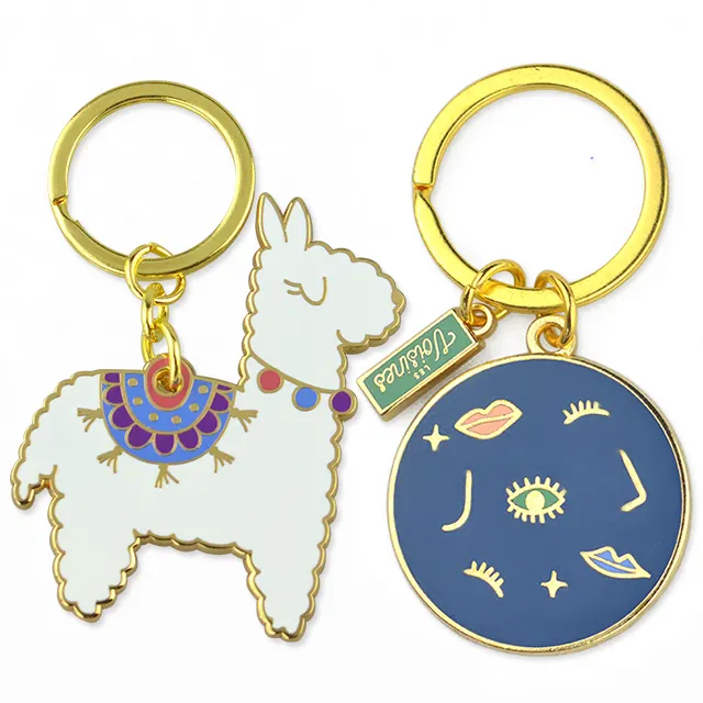 Promotional Designers Car Fashion Key Ring Printed Customized Logo Keychains Women Metal Enamel Cute Key Chain For Girls