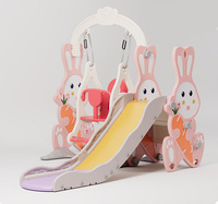 Ensemble de toboggan et de balançoire pour tout-petits, toboggan pour enfants avec panier de basket-ball, fosse à balles, aire de jeux intérieure et extérieure pour tout-petits