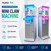 Mini machine à griffes à faible consommation d'énergie, à monnayeur, avec LED, pour attraper des prix et des poupées, disponible en bleu et rose