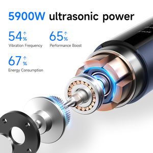 Hoogwaardige draagbare ultrasone tandenreiniger, tandsteen- en plakverwijderaar, elektrische tandenreiniger CURVY MOON T9-HM metaal - Product Image 4