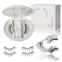 Cils magnétiques doux avec applicateur, sans colle, emballage personnalisé, faits à la main, en fibres synthétiques, faux cils magnétiques naturels