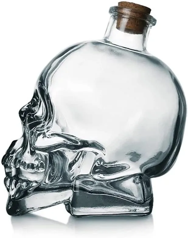 Whiskykaraf Voor Likeur Wodka Wijn Schedel Karaf Loodvrij 750Ml Glazen Fles Met Kurkstop