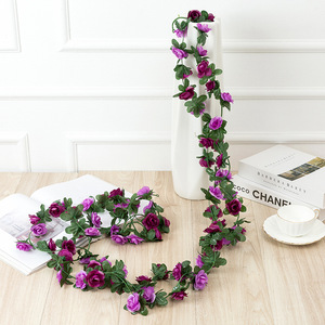 Guirlandes de roses artificielles Chuangqu, longues, décoratives, pour mariage, maison, enveloppement de tuyaux de climatiseur - Product Image 2