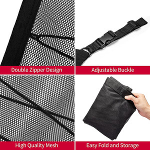 Cargo Roof Bag Car Cargo Net Popular High Quality Car Ceiling Cargo Net Polyester Double Zipper Mesh Pocket Roof Storage Bag With Adjustable Buckle