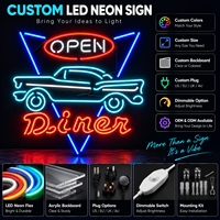 Enseigne lumineuse néon décorative personnalisée avec logo classique pour garage, pub, café, espace de divertissement, affichage mural