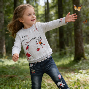 Abbigliamento per bambini di Autunno della molla Vestiti Delle Ragazze 2pcs Set Di Natale Outfits Per Bambini Vestiti Del Bambino Vestito Per Le Ragazze Che Coprono Gli Insiemi - Product Image 1