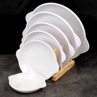 Assiette rectangulaire A5 en mélamine à double anse, aspect porcelaine japonaise, écologique, vaisselle pour enfants, en plastique avec poignées, ensembles d'assiettes