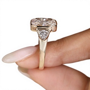 Women's 18K Solid Gold Rose Gold Plated Asscher Cut Diamond Engagement <b>Ring</b> Classic Geometric Style - Product Image 1