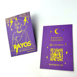 بطاقات ورقية مطلية قابلة للكتابة عليها بشعار مخصص على كلا الجانبين، بطاقات بريدية مقصوصة بشكل فني للأعمال التجارية - Product Image 6