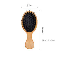 Mini brosse à cheveux en poils de sanglier naturels et nylon, petite brosse à cheveux en bois de hêtre antistatique, peigne à massage du cuir chevelu avec coussin d'air de type laser