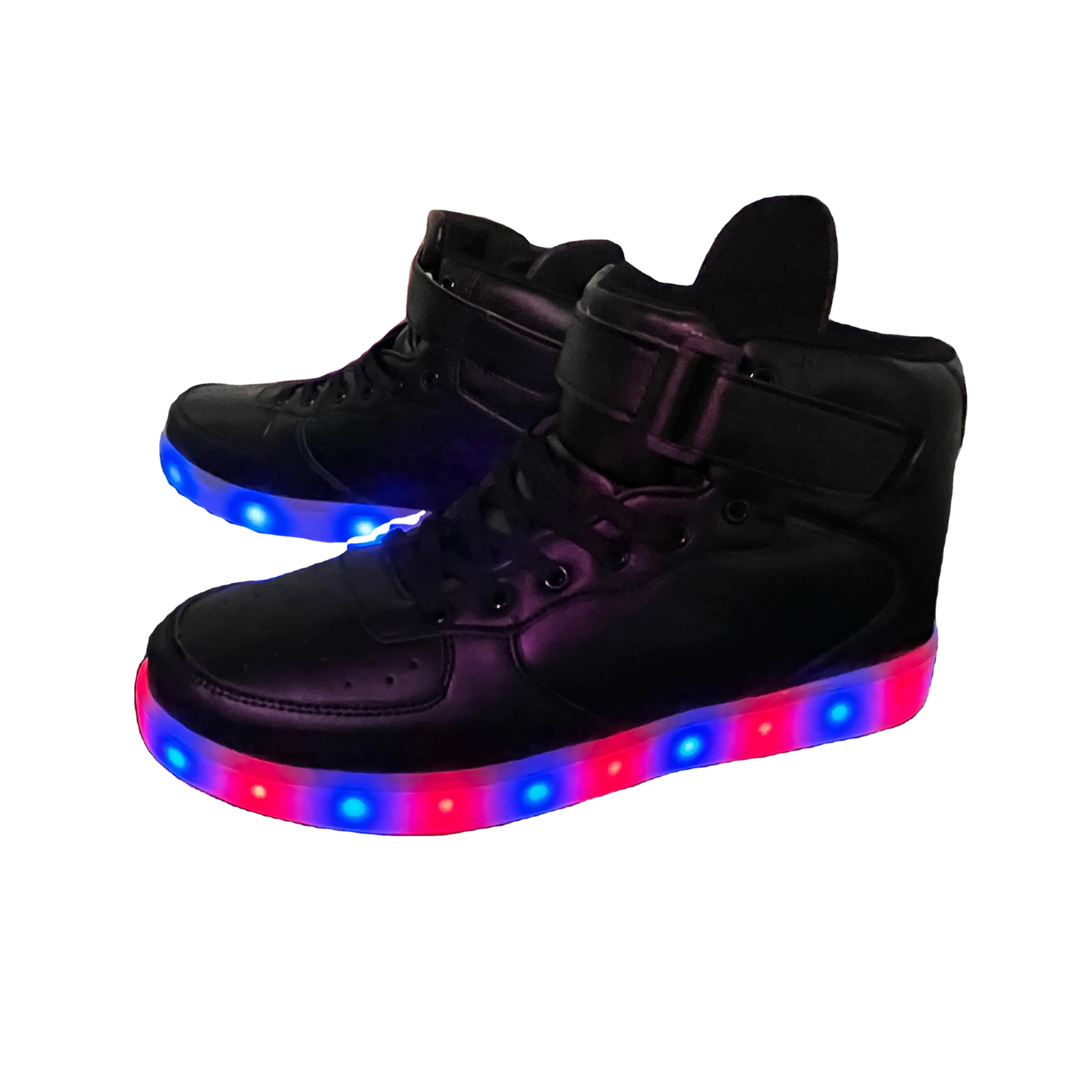 Rave-Zapatillas deportivas de neón con luz LED y carga USB, para baile y Carnaval, 2021