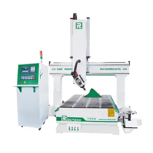 ATC 4-Achsen-Möbelmaschine 3-Achsen-Holz-CNC-Räder mit Vakuumtisch für Schranktüren Werkspreis 10-Jahres-Garantie