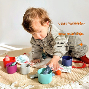 Giocattoli Montessori in tessuto <span class=keywords><strong>gioco</strong></span> di pesca per bambini <span class=keywords><strong>con</strong></span> tazze impilabili numero conteggio colori di smistamento forma di apprendimento giocattoli - Product Image 5
