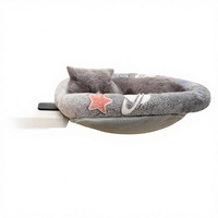 Meubles de luxe pour animaux de compagnie Lit de bureau pour chat robuste Hamac avec tapis en peluche doux lavable pour chats d'intérieur