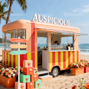 รถขายอาหารเคลื่อนที่อเนกประสงค์กลางแจ้ง สแตนเลส สำหรับขายฮอทดอก ขนมหวาน ไอศกรีม และของว่างต่างๆ - Product Image 3