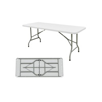 Table pliante hdpe portable, rectangulaire, en plastique, de haute qualité, vente en gros