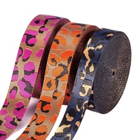 Cinta de Nailon Jacquard de 5 cm, Cinta con Estampado de Leopardo de 2 Pulgadas para Mascotas, Correa de Nailon de Alta Resistencia para Collares de Perros