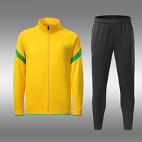 2024 nouvelle thaïlande qualité en gros brésil football survêtement hommes jaune football veste