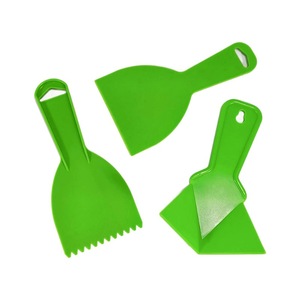 All Plastic Multi Function Putty Knife Green 3Pcs Set For Wall Cleaning Construction Use Non Toxic - Product Image 4