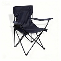 Chaise de camping pliable avec accoudoirs, légère, en acier inoxydable, chaise de pêche pliable d'extérieur