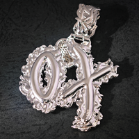 Nouveau design GRA Bijoux Hip Hop Argent Sterling 925 Émail rouge Moissanite baguette VVS Pendentif lettre XO Cœur pour chaînes cubaines