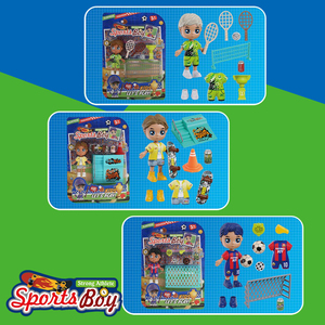 Nouvelles poupées garçons miniatures 2025 sur le thème du sport avec accessoires, ensemble de figurines mignonnes, jouet de jeu d'imitation pour enfants, décoration de la maison, cadeau - Product Image 5