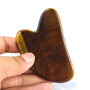 Raschietto per Massaggio Gua <span class=keywords><strong>Sha</strong></span> a Forma di Cuore in Pietra Naturale Occhio di Tigre, Massaggiatore Facciale, Tavoletta per Agopuntura Guasha - Product Image 6