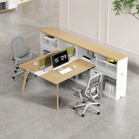Station de travail modulaire moderne en forme de L pour 2 personnes mobilier de bureau et table de bureau