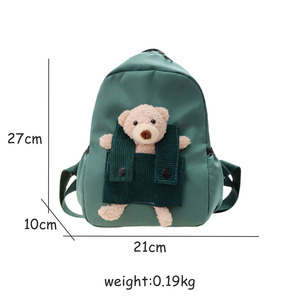 Grazioso zaino da viaggio in peluche zaino per la scuola multicolore in Nylon piccolo zaino per bambini con Design orsacchiotto - Product Image 6