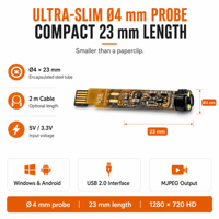 Module de caméra USB 1MP à vision à 90 degrés, mise au point 20-60 mm, résolution 720p, résistant à l'humidité élevée pour système d'endoscopie médicale