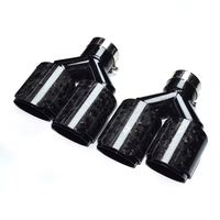Embout d'échappement universel en fibre de carbone forgée SS304 avec logo AK, compatible avec les systèmes d'échappement DEX, embout de silencieux quadruple, buse de système d'échappement, performance sportive