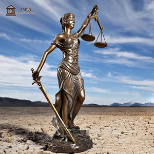 Escultura de la Diosa de la Justicia en Bronce Fundido TREVI, Famosa Figura Griega de Metal para Espacios Públicos - Product Image 1