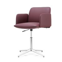 Série de chaises de bureau en cuir PVC bordeaux, chaise de direction à dossier haut et chaise de conférence pour manager à dossier moyen avec base en aluminium
