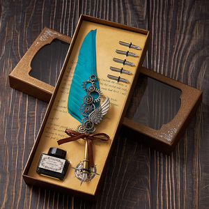 Set Regalo di Penne Stilografiche di Alta Qualità, <span class=keywords><strong>Penna</strong></span> di Lusso Personalizzata con Piuma per Scrittura, Set Regalo per Compleanno e <span class=keywords><strong>Laurea</strong></span> - Product Image 3