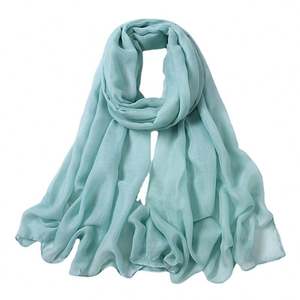 Nouveautés 90*180 CM Automne et Hiver Couleur Unie Foulard Femme Turban Musulman Keffiyeh Hijab YHK0071 - Product Image 4