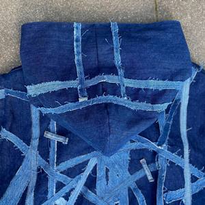 Custom Hearts 555 连帽衫 1.1 牛仔拼接仿旧破洞男士连帽衫 运动衫 必备连帽衫 - Product Image 4