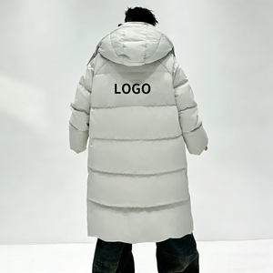 Vêtement d'extérieur pour homme de style urbain futuriste, tissu tissé imperméable, veste longue ample en duvet, OEM/ODM - Product Image 2