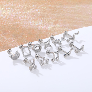 À la mode En Acier Inoxydable Lèvre Piercing <span class=keywords><strong>Bouche</strong></span> Labret Anneau Cadeau Tragus Helix Bijoux Divers Oreille Cartilage Boucle D'oreille Punk - Product Image 1