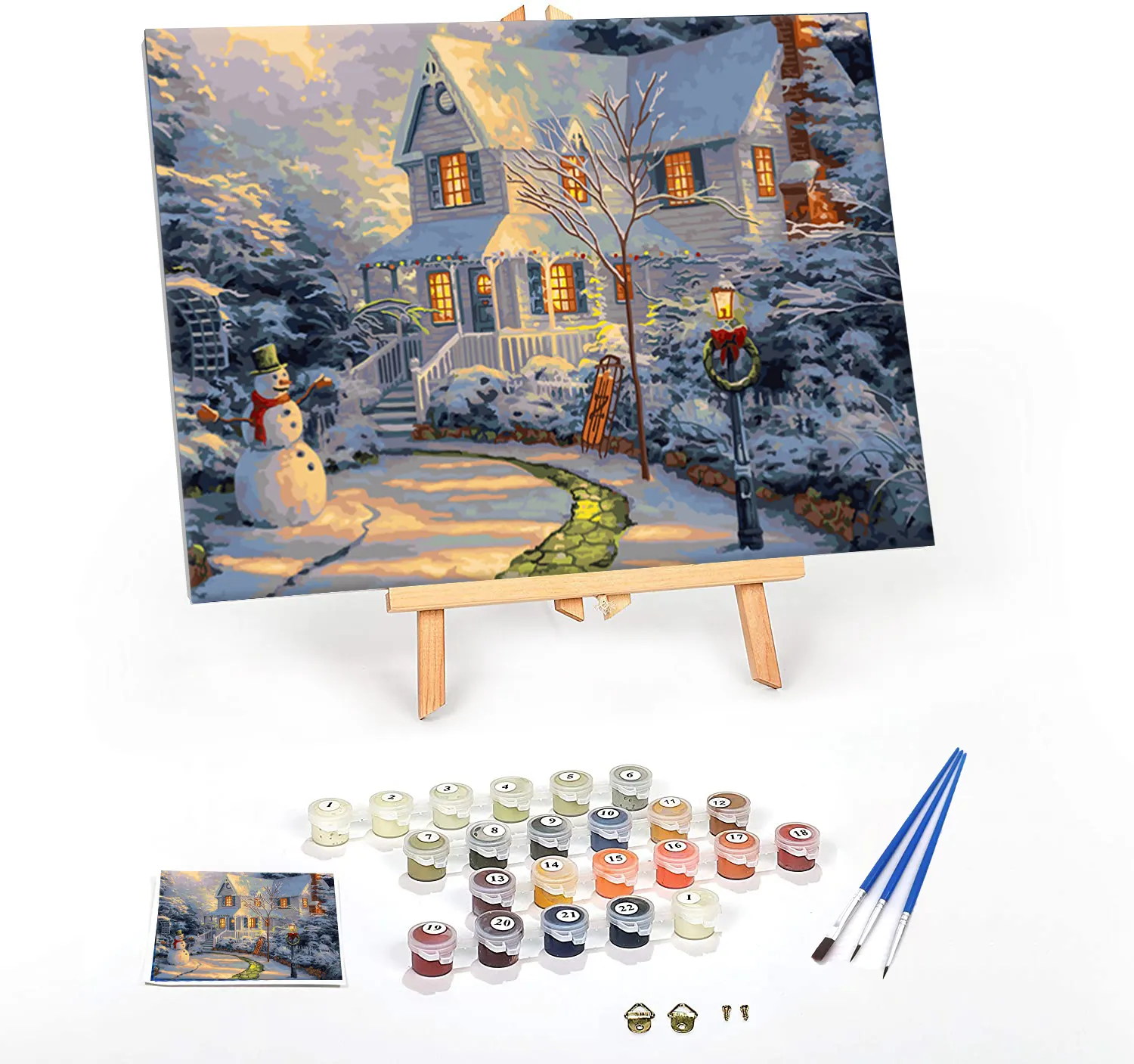 Customization Paint By Numbers Christmas Snow Landscape Art DIY Oil Painting By Numbers Scenery Canvas Painting Living Room