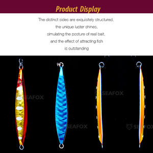 Seafox OEM nouveau <span class=keywords><strong>moule</strong></span> dur en <span class=keywords><strong>plomb</strong></span> en métal lumineux 20g-150g leurres de pêche à la turlutte en haute mer à pas lent pour bar de mer imprimé - Product Image 2