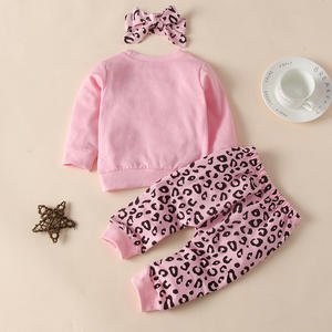 Cotone leopardato stampa 2 pz Baby Set 0-4 anni <span class=keywords><strong>vestiti</strong></span> ragazza <span class=keywords><strong>per</strong></span> bambini - Product Image 3