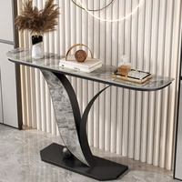 Meubles de salon table d'entrée dorée table console d'entrée table d'entrée moderne en acier inoxydable tables console en marbre de luxe