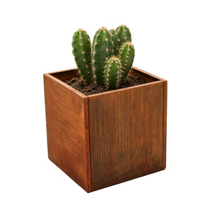 Fioriera Rialzata da Giardino in Acciaio Corten da 70 cm, Personalizzabile, Facile da Montare, Vaso in Metallo per Piante e Fiori per Paesaggistica Commerciale - Product Image 1